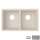 31.875-in D x 19.25-in W x 9.5625-in H Granite Undermount Double Bowl Kitchen Sink with 1-Hole in Metallico, QUSQ-3322-173