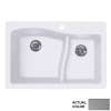 33-in D x 22-in W x 5.625-in H Granite Dual Mount Double Bowl Kitchen Sink with 1-Hole in Metallico