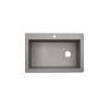 25-in D x 22-in W x 9.5-in H Granite Dual Mount Single Bowl Kitchen Sink with 1-Hole in Metallico