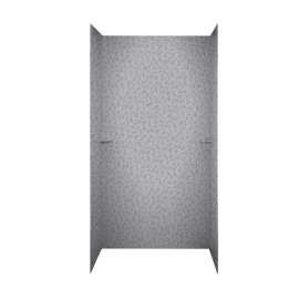 36-in D x 48-in W x 72-in H Solid Surface Shower Wall Surround in Gray Granite