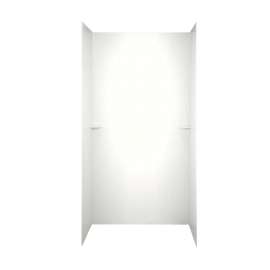 36-in D x 60-in W x 72-in H Solid Surface Shower Wall Surround in Tahiti White