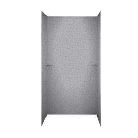 36-in D x 60-in W x 72-in H Solid Surface Shower Wall Surround in Gray Granite