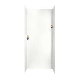 36-in D x 36-in W x 96-in H Solid Surface Shower Wall Surround in Tahiti White