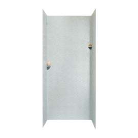 36-in D x 36-in W x 96-in H Solid Surface Shower Wall Surround in Tahiti Gray