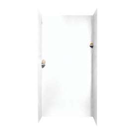 36-in D x 48-in W x 96-in H Solid Surface Shower Wall Surround in White