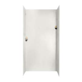36-in D x 48-in W x 96-in H Solid Surface Shower Wall Surround in Bisque