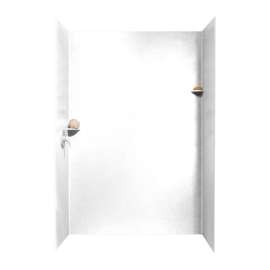 36-in D x 62-in W x 96-in H Solid Surface Shower Wall Surround in White