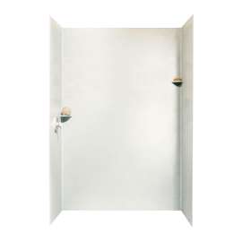 36-in D x 62-in W x 96-in H Solid Surface Shower Wall Surround in Bisque
