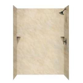 36-in D x 62-in W x 96-in H Solid Surface Shower Wall Surround in Golden Steppe