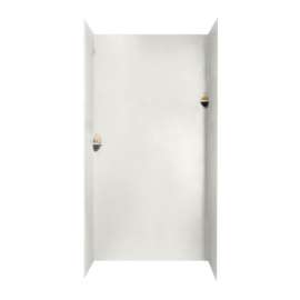 48-in D x 48-in W x 96-in H Solid Surface Shower Wall Surround in Bisque