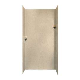 48-in D x 48-in W x 96-in H Solid Surface Shower Wall Surround in Bermuda Sand