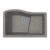 32-in D x 21-in W x 10.625-in H Granite Undermount Single Bowl Kitchen Sink with 1-Hole in Metallico