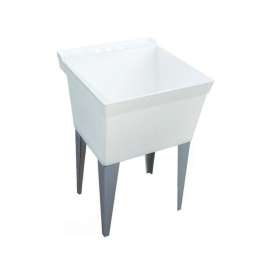 23.375-in D x 21.625-in W x 33-in H Veritek Utility Tub in White