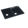 33-in D x 22-in W x 9-in H Solid Surface Dual Mount Double Bowl Kitchen Sink with 4-Hole in Black Galaxy
