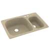 KS03322LS.122-2B 33-in D x 22-in W x 9.75-in H Solid Surface Dual Mount Double Bowl Kitchen Sink with 2-Hole in Prairie