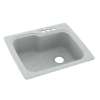 25-in D x 22-in W x 9.5-in H Solid Surface Dual Mount Single Bowl Kitchen Sink with 3-Hole in Tahiti Gray