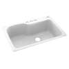 33-in D x 22-in W x 10.563-in H Solid Surface Dual Mount Single Bowl Kitchen Sink with 4-Hole in White