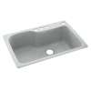 33-in D x 22-in W x 10.563-in H Solid Surface Dual Mount Single Bowl Kitchen Sink with 4-Hole in Tahiti Gray