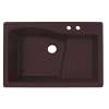QZ03322AD.170-2B 33-in D x 22-in W x 5.625-in H Granite Dual Mount Single Bowl Kitchen Sink with 2-Hole in Espresso