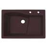 33-in D x 22-in W x 5.625-in H Granite Dual Mount Single Bowl Kitchen Sink with 2-Hole in Espresso