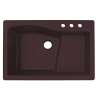 33-in D x 22-in W x 5.625-in H Granite Dual Mount Single Bowl Kitchen Sink with 3-Hole in Espresso