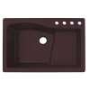 33-in D x 22-in W x 5.625-in H Granite Dual Mount Single Bowl Kitchen Sink with 4-Hole in Espresso
