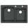 QZ03322DB.077-2C 33-in D x 22-in W x 9.5-in H Granite Dual Mount Double Bowl Kitchen Sink with 2-Hole in Nero