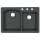 QZ03322DB.077-3 33-in D x 22-in W x 9.5-in H Granite Dual Mount Double Bowl Kitchen Sink with 3-Hole in Nero