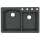 QZ03322DB.077-4 33-in D x 22-in W x 9.5-in H Granite Dual Mount Double Bowl Kitchen Sink with 4-Hole in Nero