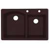 QZ03322DB.170-2C 33-in D x 22-in W x 9.5-in H Granite Dual Mount Double Bowl Kitchen Sink with 2-Hole in Espresso