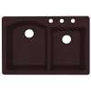33-in D x 22-in W x 9.5-in H Granite Dual Mount Double Bowl Kitchen Sink with 3-Hole in Espresso
