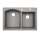 QZ03322DB.173-2C 33-in D x 22-in W x 9.5-in H Granite Dual Mount Double Bowl Kitchen Sink with 2-Hole in Metallico