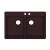 33-in D x 22-in W x 9.063-in H Granite Dual Mount Double Bowl Kitchen Sink with 2-Hole in Espresso