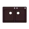 33-in D x 22-in W x 9.063-in H Granite Dual Mount Double Bowl Kitchen Sink with 3-Hole in Espresso