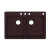 33-in D x 22-in W x 9.063-in H Granite Dual Mount Double Bowl Kitchen Sink with 4-Hole in Espresso