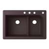 33-in D x 22-in W x 9.5-in H Granite Dual Mount Double Bowl Kitchen Sink with 4-Hole in Espresso