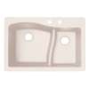 QZ03322LS.076-2B 33-in D x 22-in W x 5.625-in H Granite Dual Mount Double Bowl Kitchen Sink with 2-Hole in Granito