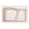 33-in D x 22-in W x 5.625-in H Granite Dual Mount Double Bowl Kitchen Sink with 3-Hole in Granito