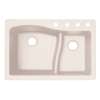 33-in D x 22-in W x 5.625-in H Granite Dual Mount Double Bowl Kitchen Sink with 4-Hole in Granito