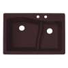 QZ03322LS.170-2B 33-in D x 22-in W x 5.625-in H Granite Dual Mount Double Bowl Kitchen Sink with 2-Hole in Espresso