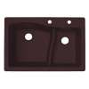 33-in D x 22-in W x 5.625-in H Granite Dual Mount Double Bowl Kitchen Sink with 2-Hole in Espresso