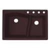 33-in D x 22-in W x 5.625-in H Granite Dual Mount Double Bowl Kitchen Sink with 4-Hole in Espresso