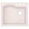 25-in D x 22-in W x 9.5-in H Granite Dual Mount Single Bowl Kitchen Sink with 4-Hole in Granito