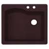 QZ02522SB.170-2B 25-in D x 22-in W x 9.5-in H Granite Dual Mount Single Bowl Kitchen Sink with 2-Hole in Espresso