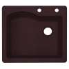 25-in D x 22-in W x 9.5-in H Granite Dual Mount Single Bowl Kitchen Sink with 2-Hole in Espresso