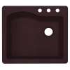25-in D x 22-in W x 9.5-in H Granite Dual Mount Single Bowl Kitchen Sink with 3-Hole in Espresso