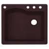 25-in D x 22-in W x 9.5-in H Granite Dual Mount Single Bowl Kitchen Sink with 4-Hole in Espresso
