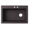 33-in W x 22-in D x 9.5-in H Granite Dual Mount Single Bowl Kitchen Sink with 2-Hole in Nero