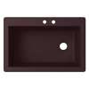 33-in W x 22-in D x 9.5-in H Granite Dual Mount Single Bowl Kitchen Sink with 2-Hole in Espresso