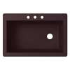 33-in W x 22-in D x 9.5-in H Granite Dual Mount Single Bowl Kitchen Sink with 3-Hole in Espresso